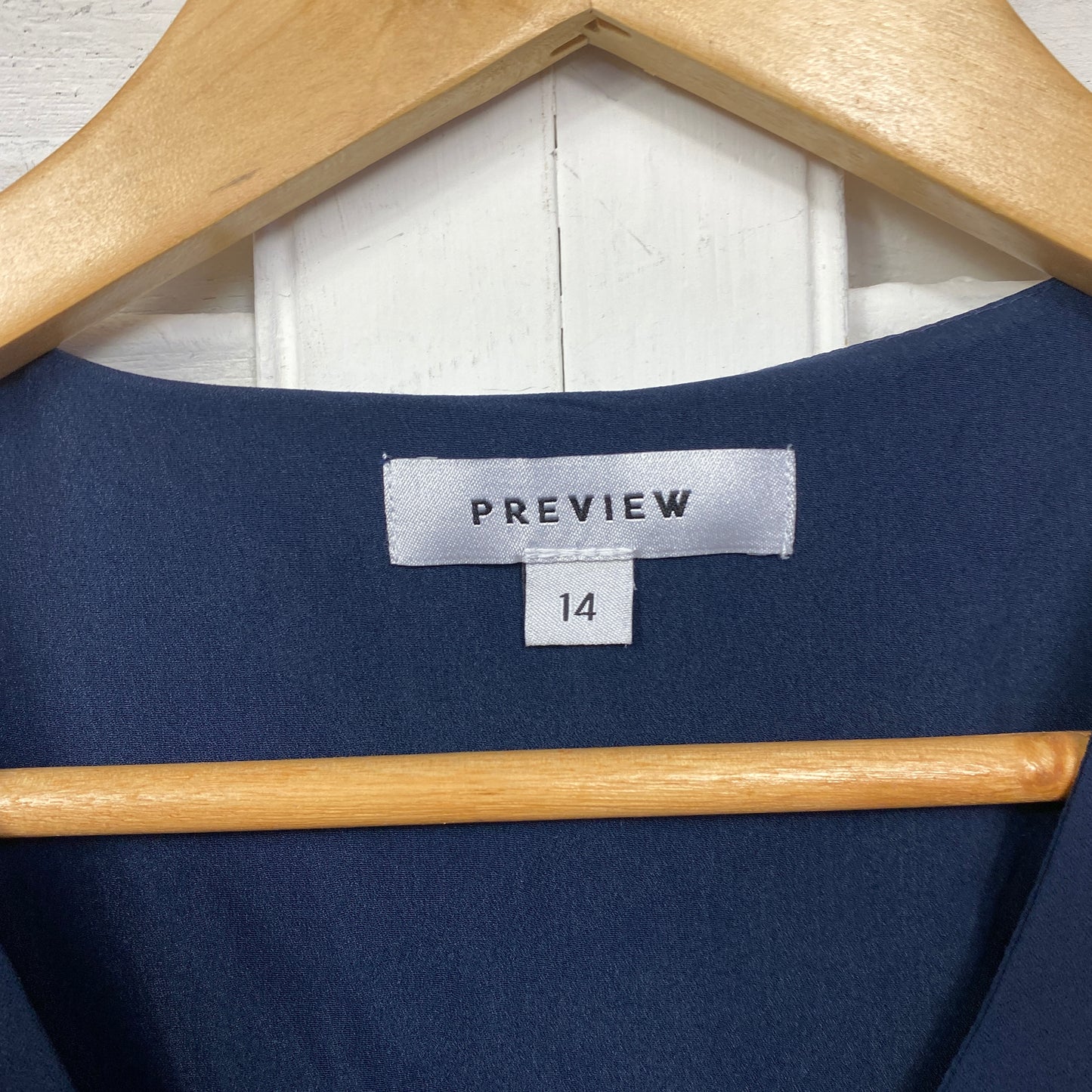 Preview Top Size 14 Navy Short Sleeve Office