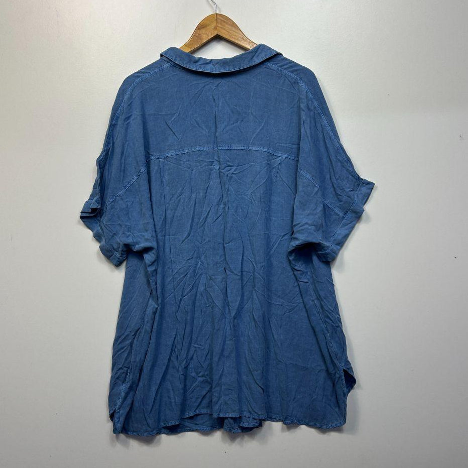 Yours Blue Chambray Shirt - Size 26-28