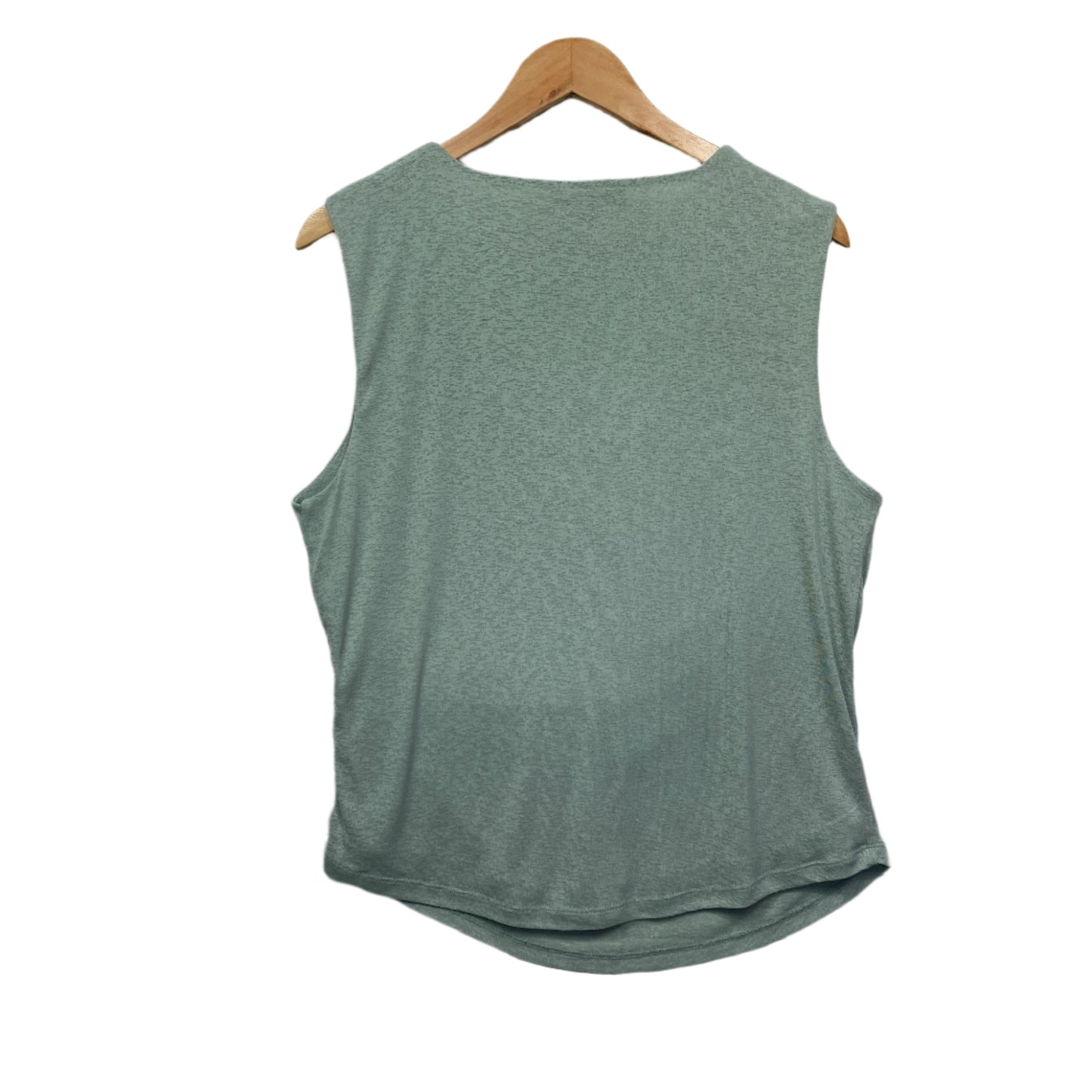 Portmans Top Size 14 16 XL Green Sleevless Draped Front