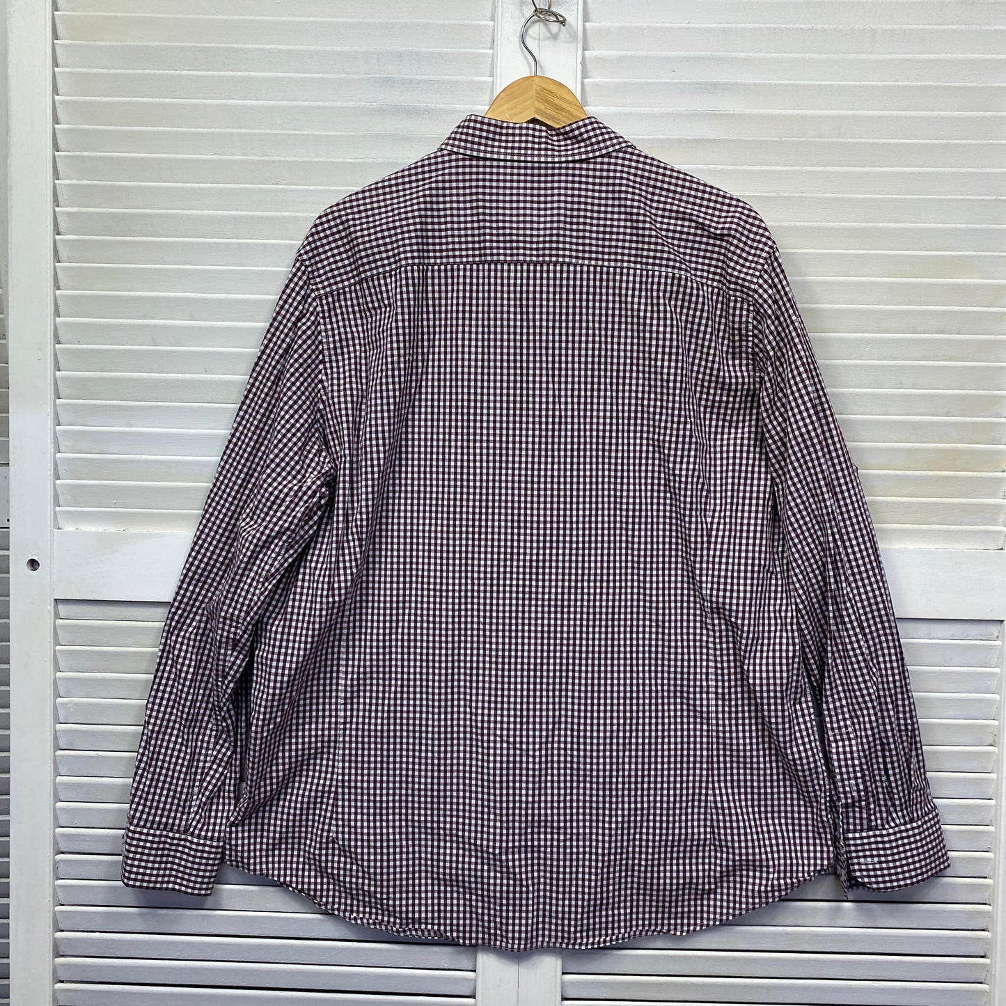 Johnny Bigg Shirt Men Size 3XL Long Sleeve Maroon Check