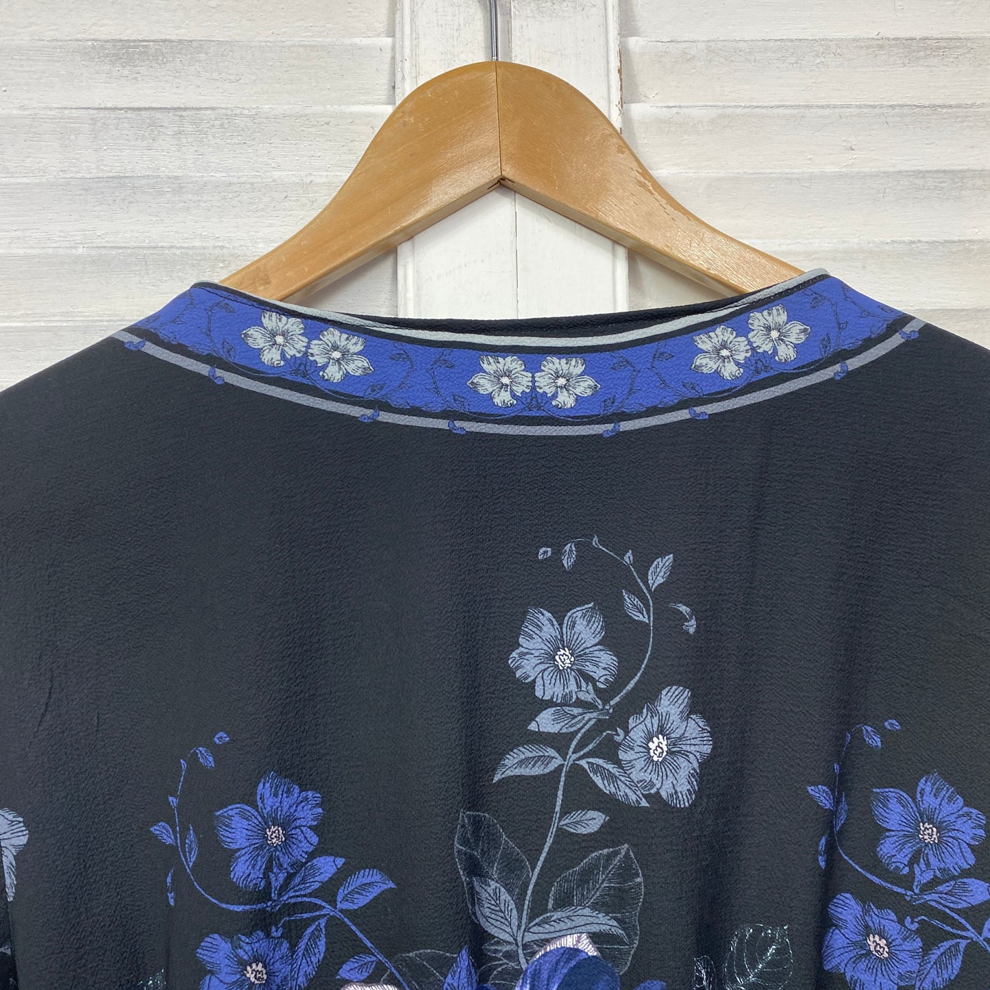 City Chic Top Size 18  Plus Medium Black Floral Bell Sleeve