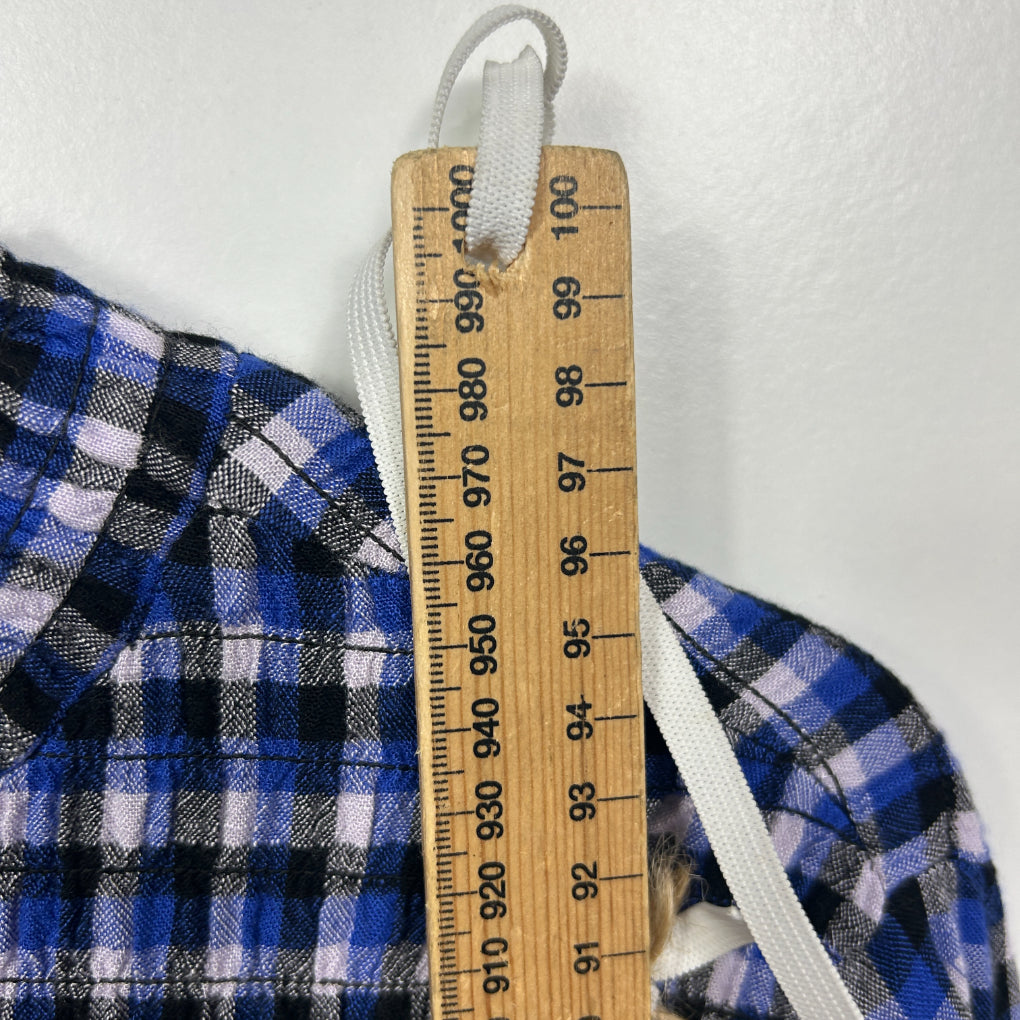 Anko Blue Multicoloured Check Long Sleeve Dress - Size 14