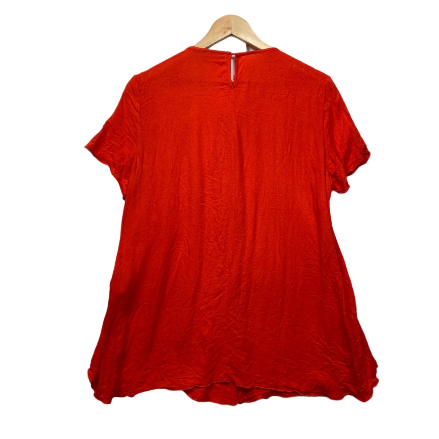 Blue Illusion Top Size XL Orange Short Sleeve Layered Viscose