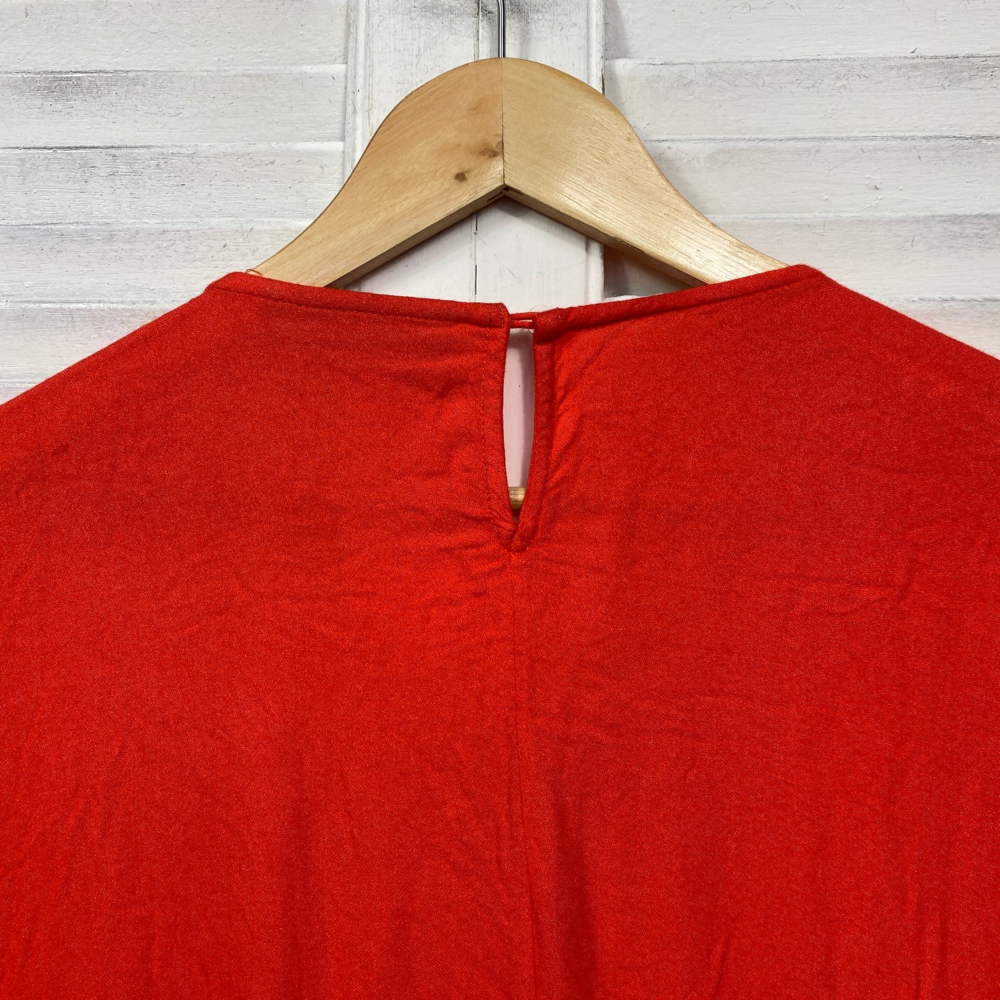 Blue Illusion Top Size XL Orange Short Sleeve Layered Viscose