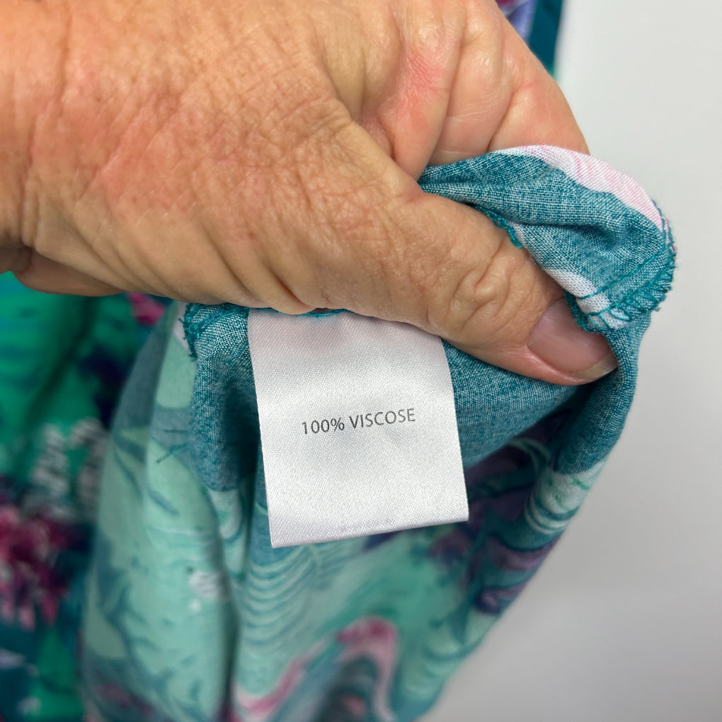 Millers Woman Teal Multicoloured Tropical Floral Sleeveless Midi Dress - Size 20