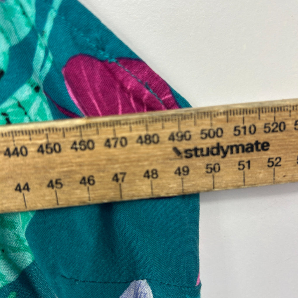 Millers Woman Teal Multicoloured Tropical Floral Sleeveless Midi Dress - Size 20