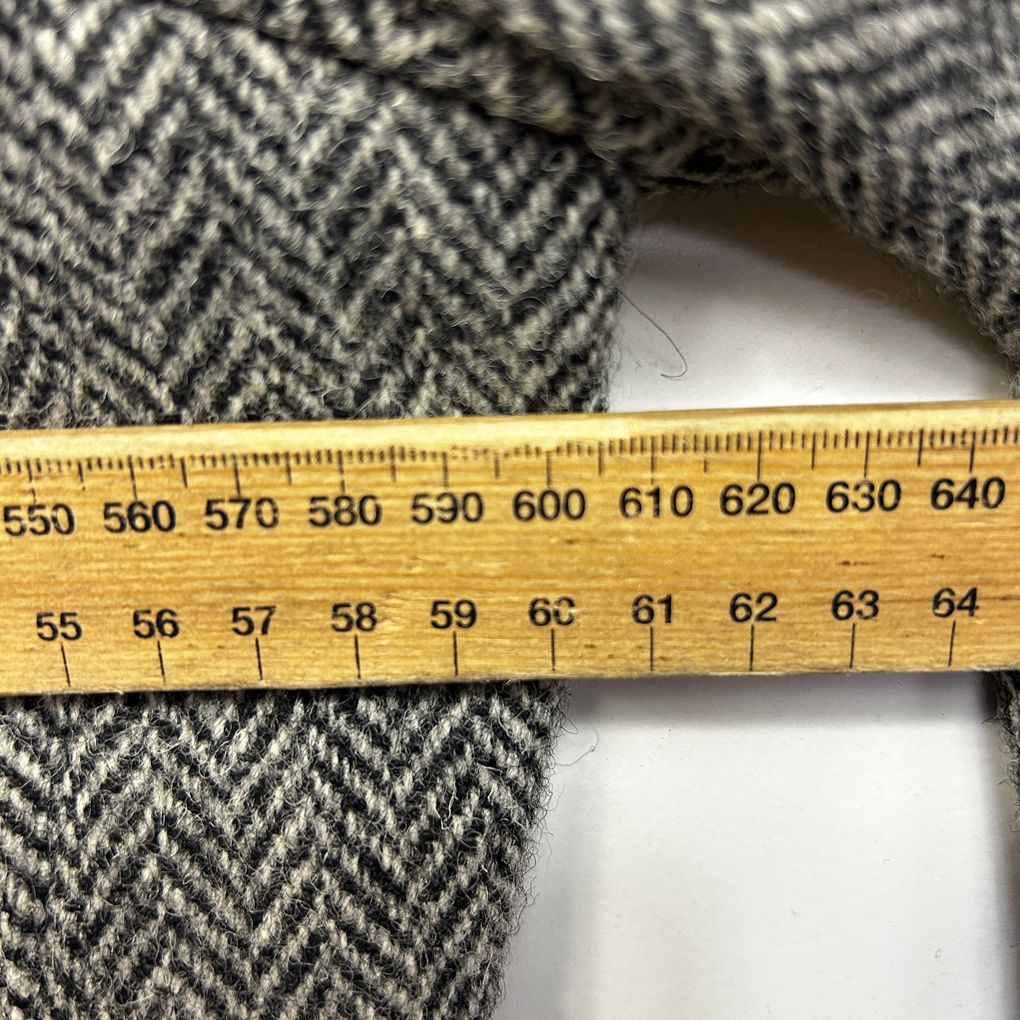 Vintage Harris Tweed Blazer Grey Herringbone Wool Sport Coat Jacket Mens 48/2XL