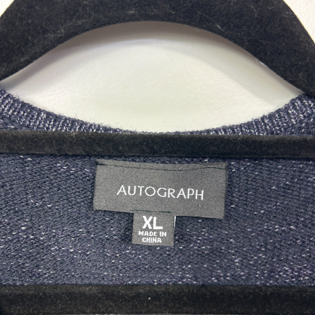 Autograph Navy Marle Long Sleeve Knit Tunic Top - Size XL