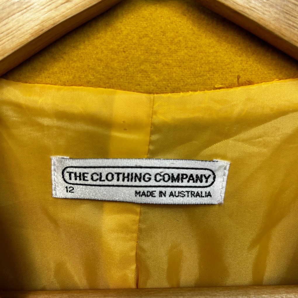 Vintage Wool Cashmere Mustard Coat - Size 12
