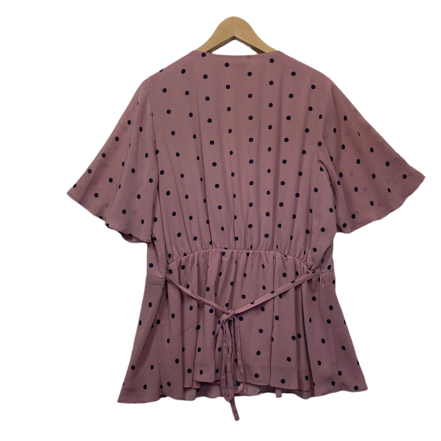 City Chic Top Size 18 Plus Medium Dusty Pink Black Polka Dots