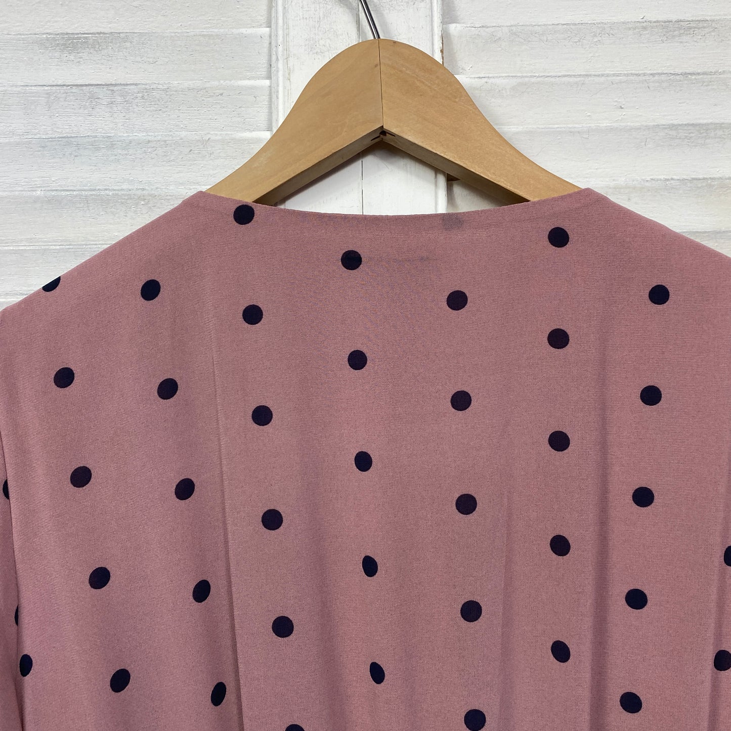 City Chic Top Size 18 Plus Medium Dusty Pink Black Polka Dots