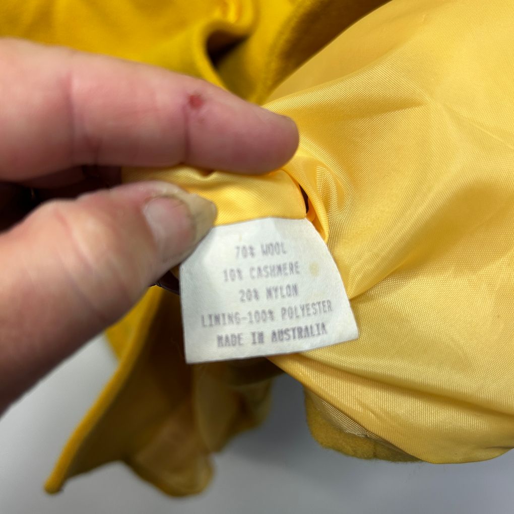 Vintage Wool Cashmere Mustard Coat - Size 12