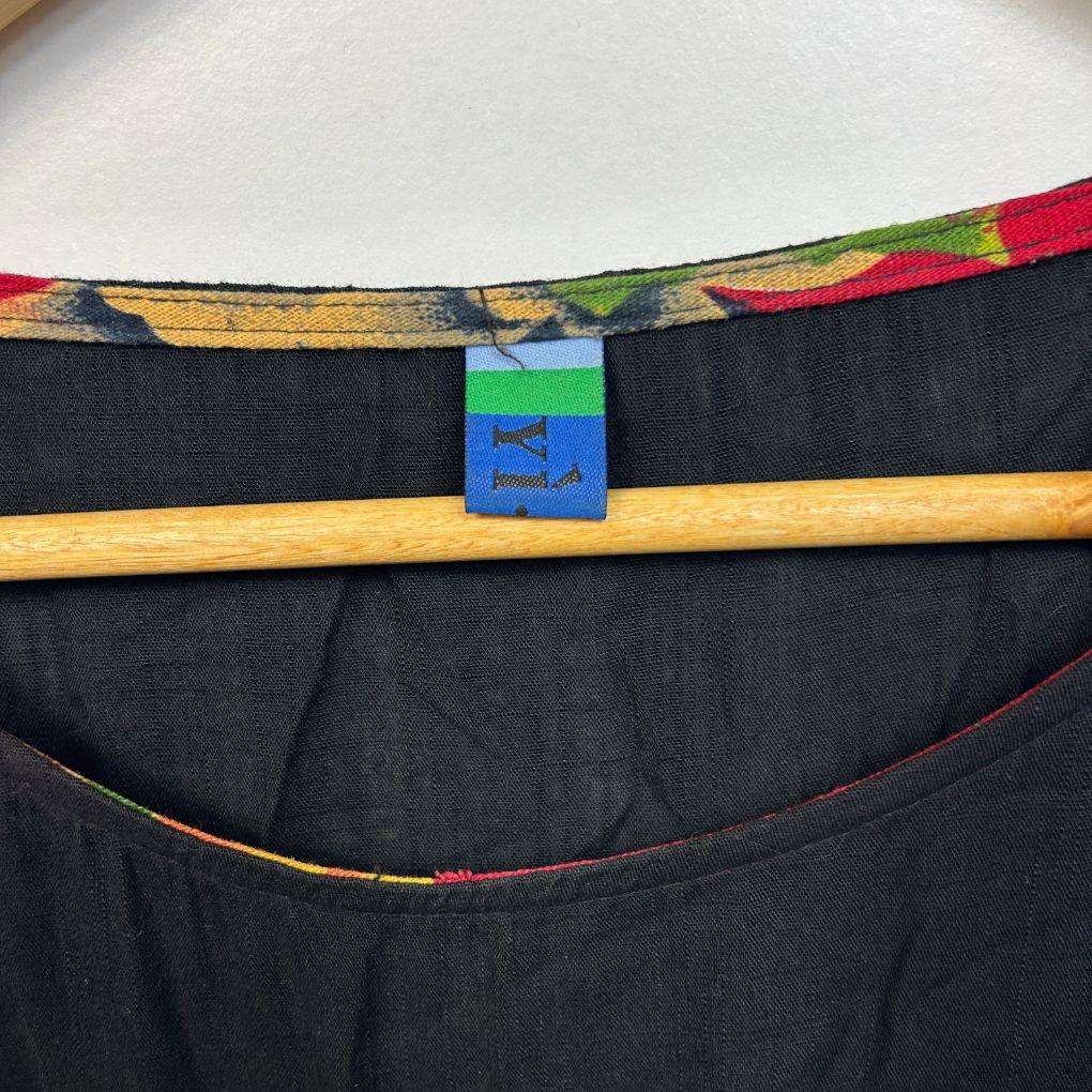 Black Floral Linen Dress - Size 18/20