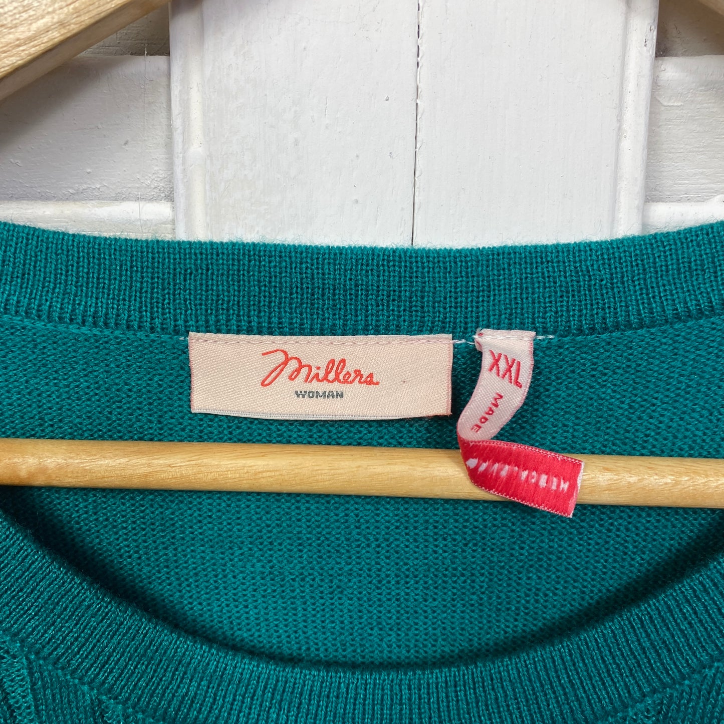 Millers Jumper Size 2XL 18 Plus Green Emerald Long Sleeve Knit