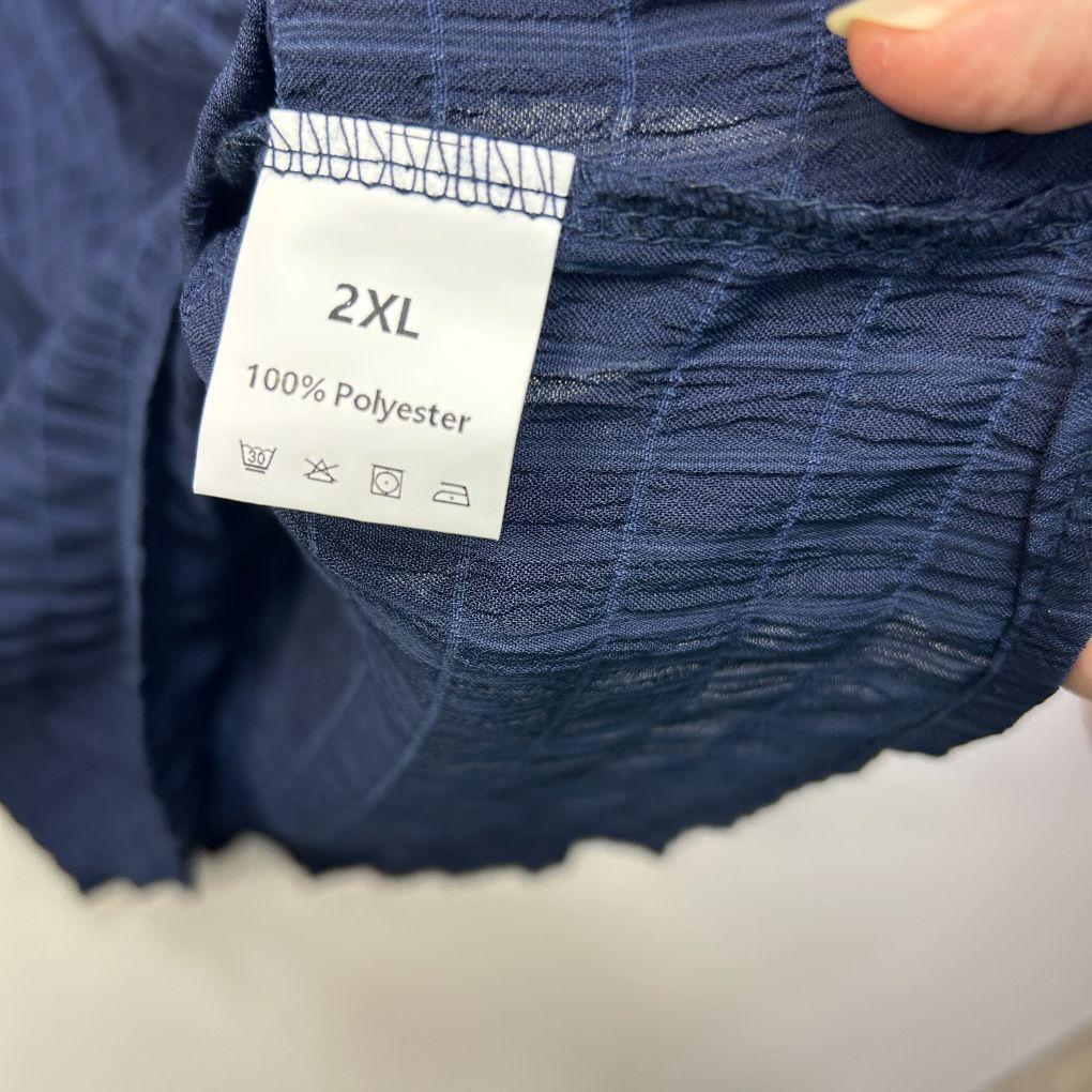Navy Textured Top - Size 2XL