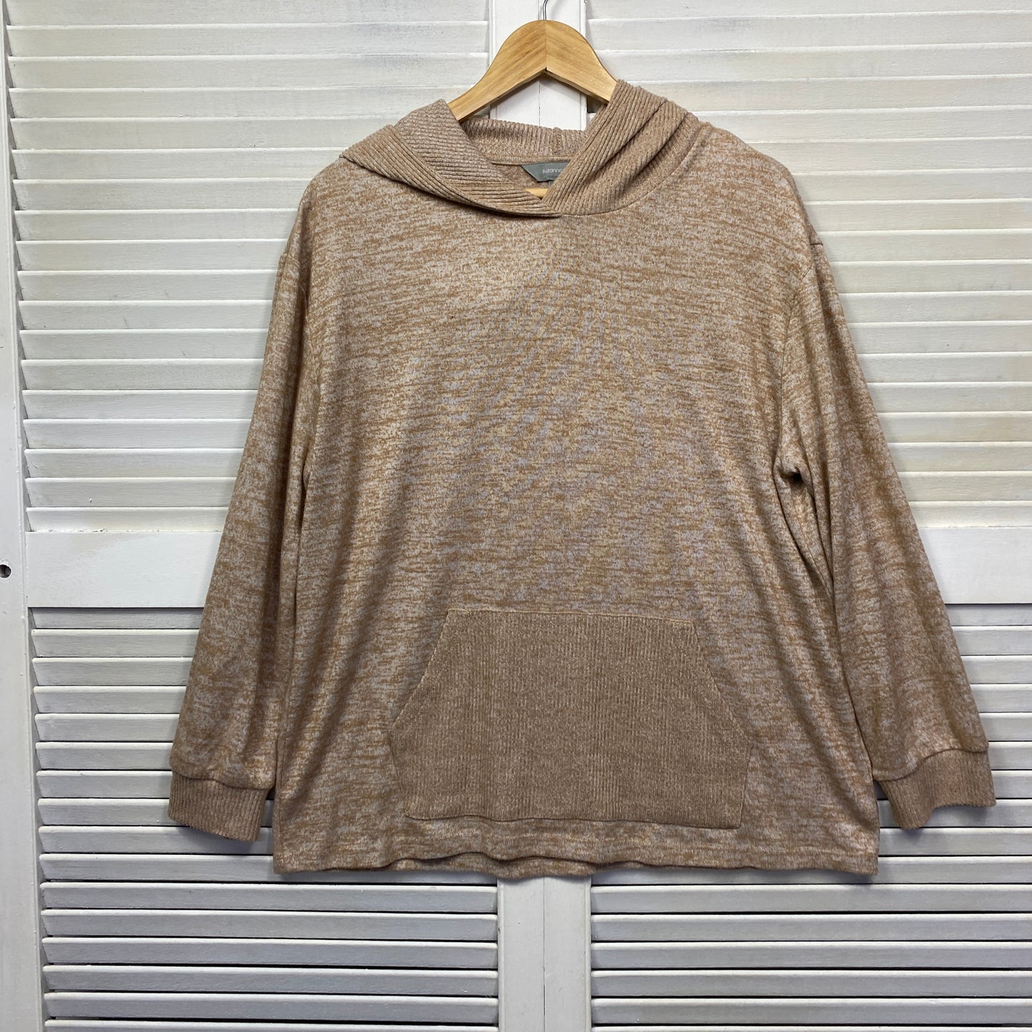 Suzanne Grae Jumper Size Large Biege Knit Long Sleeve