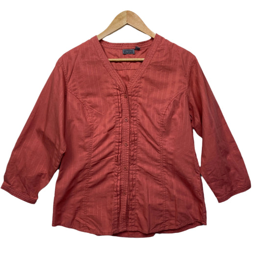 Kathmandu Top Size 14 Large Button Up Long Sleeve