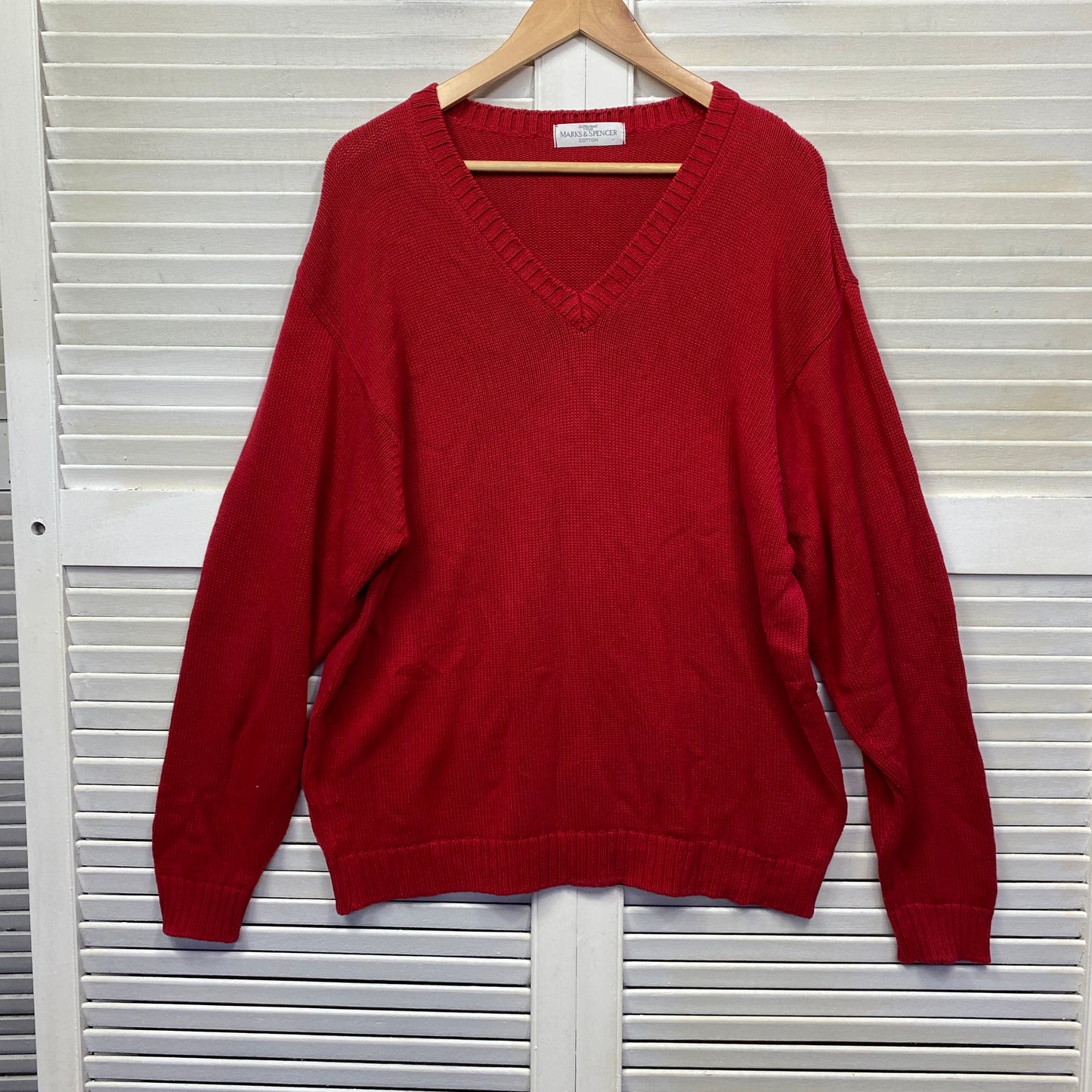 Marks & Spencer Jumper Size Large Red Long Sleeve Knit