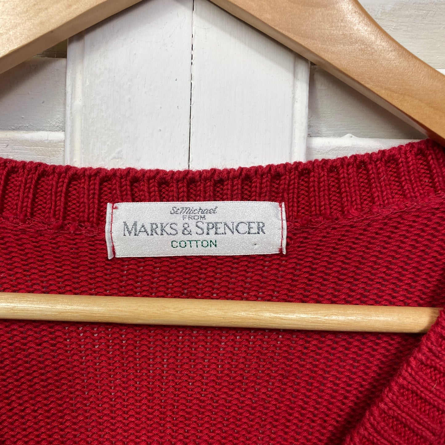 Marks & Spencer Jumper Size Large Red Long Sleeve Knit