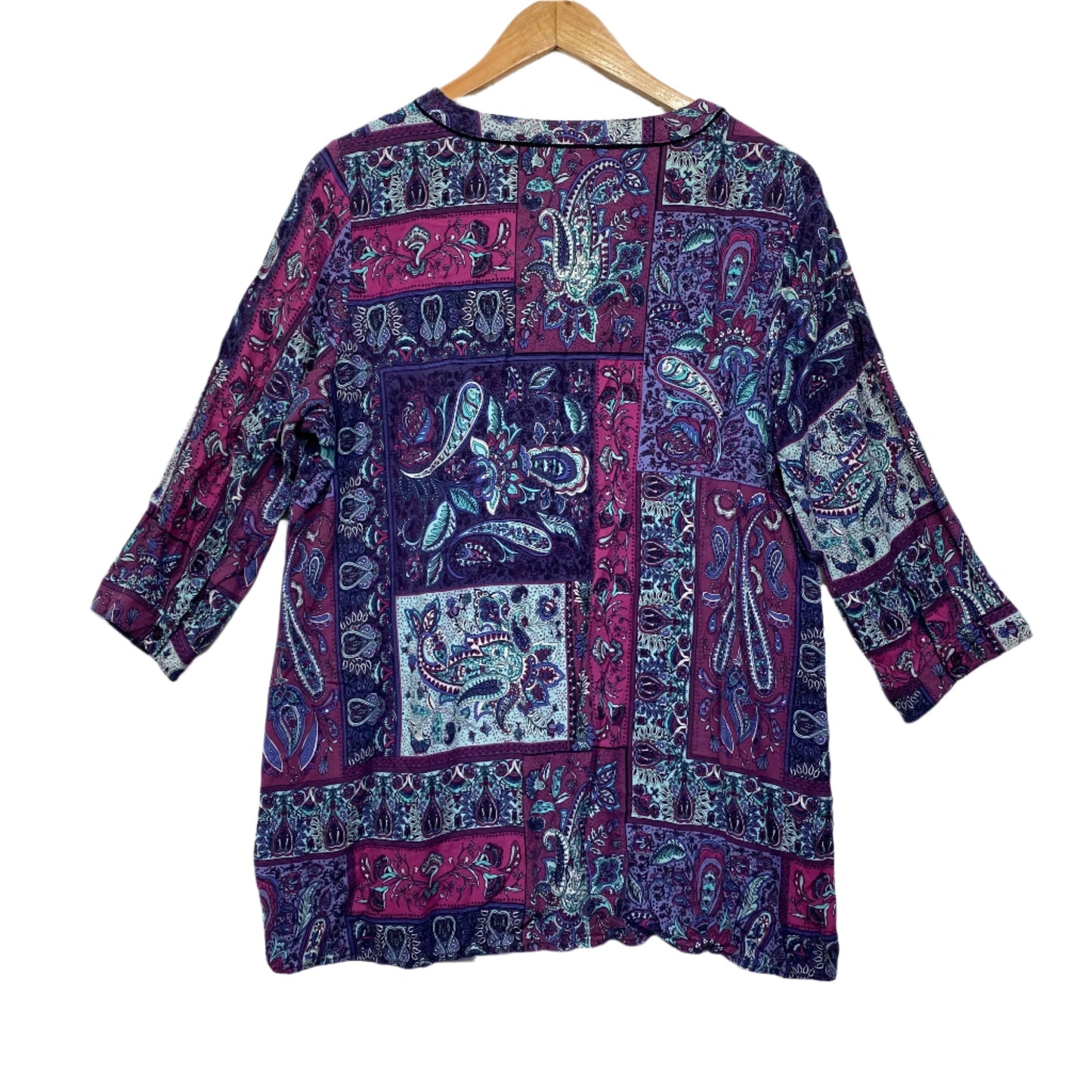 Millers Top Size 16 Multicoloured Paisley Print Long Sleeve Viscose