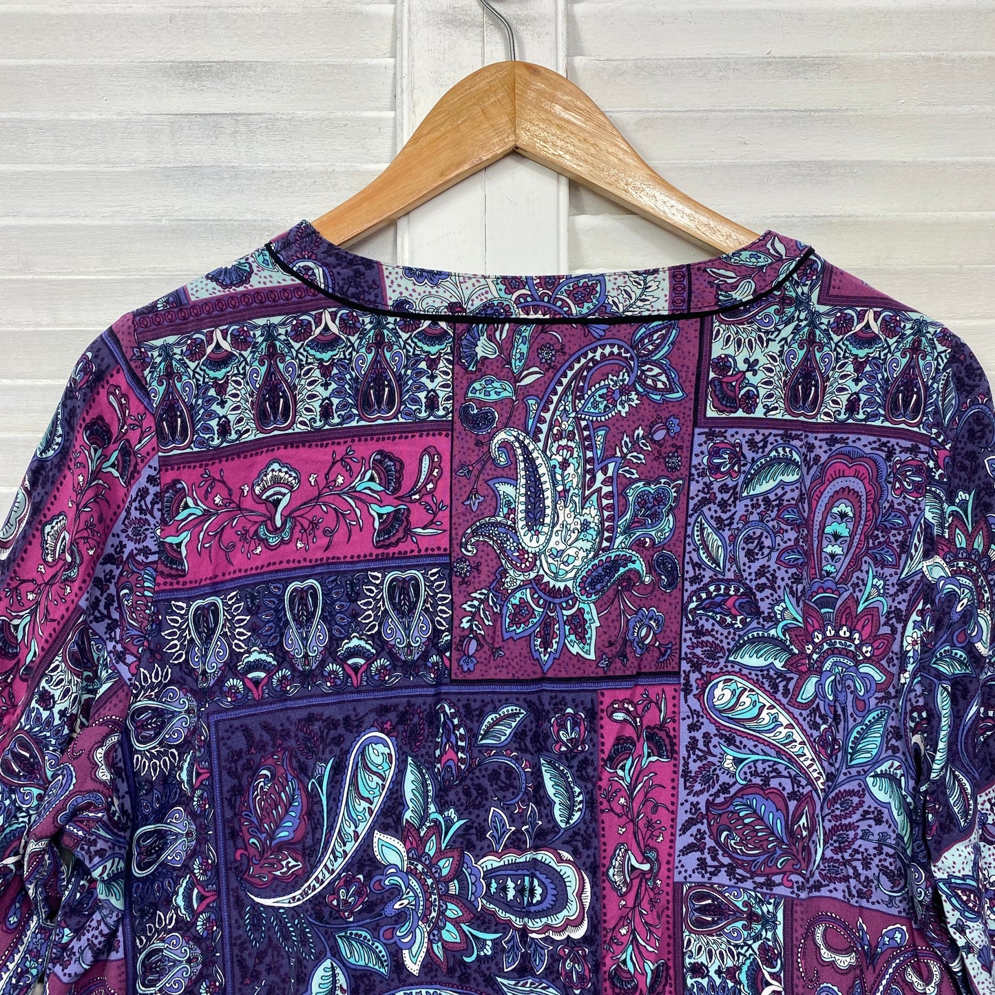 Millers Top Size 16 Multicoloured Paisley Print Long Sleeve Viscose