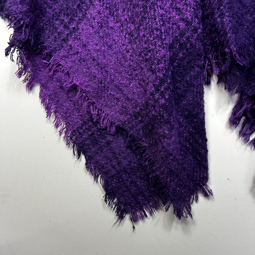 Taking Shape Purple Check Poncho - One Size