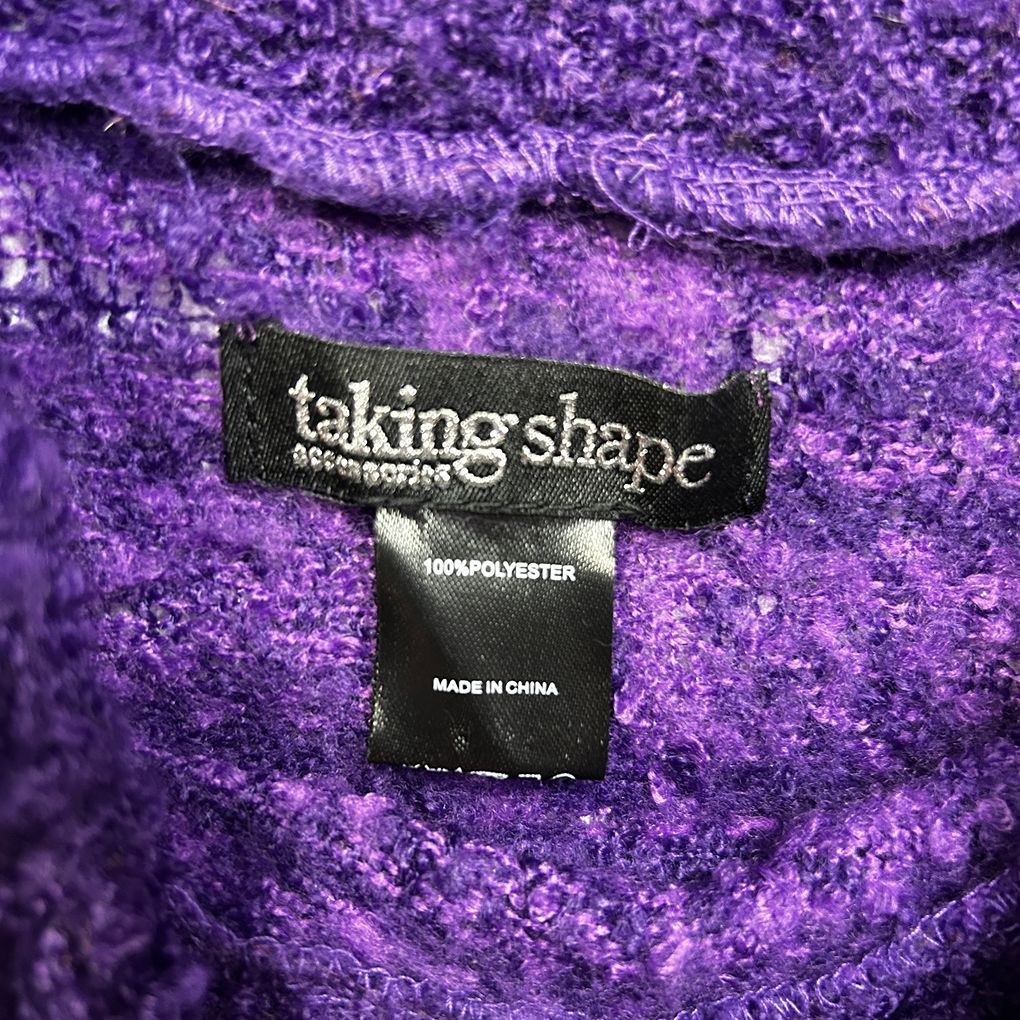 Taking Shape Purple Check Poncho - One Size