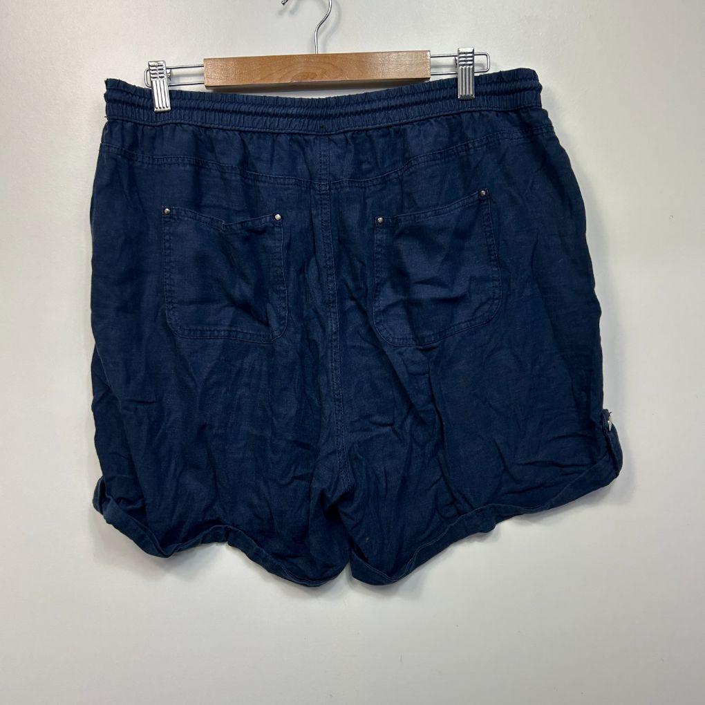 Crossroads Navy Linen Shorts - Size 16