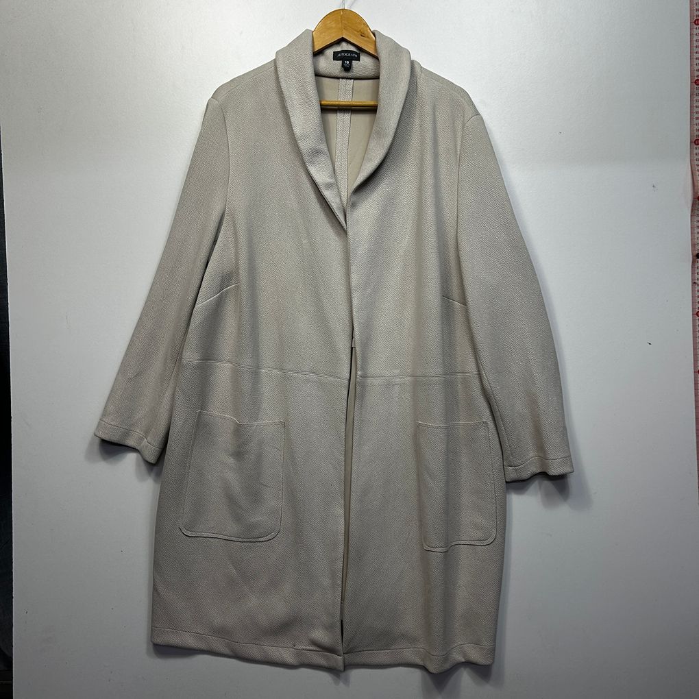 Autograph Beige Longline Coat - Size 18