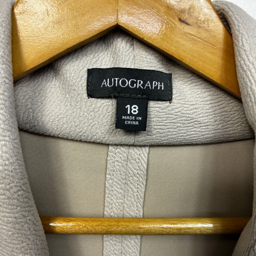 Autograph Beige Longline Coat - Size 18