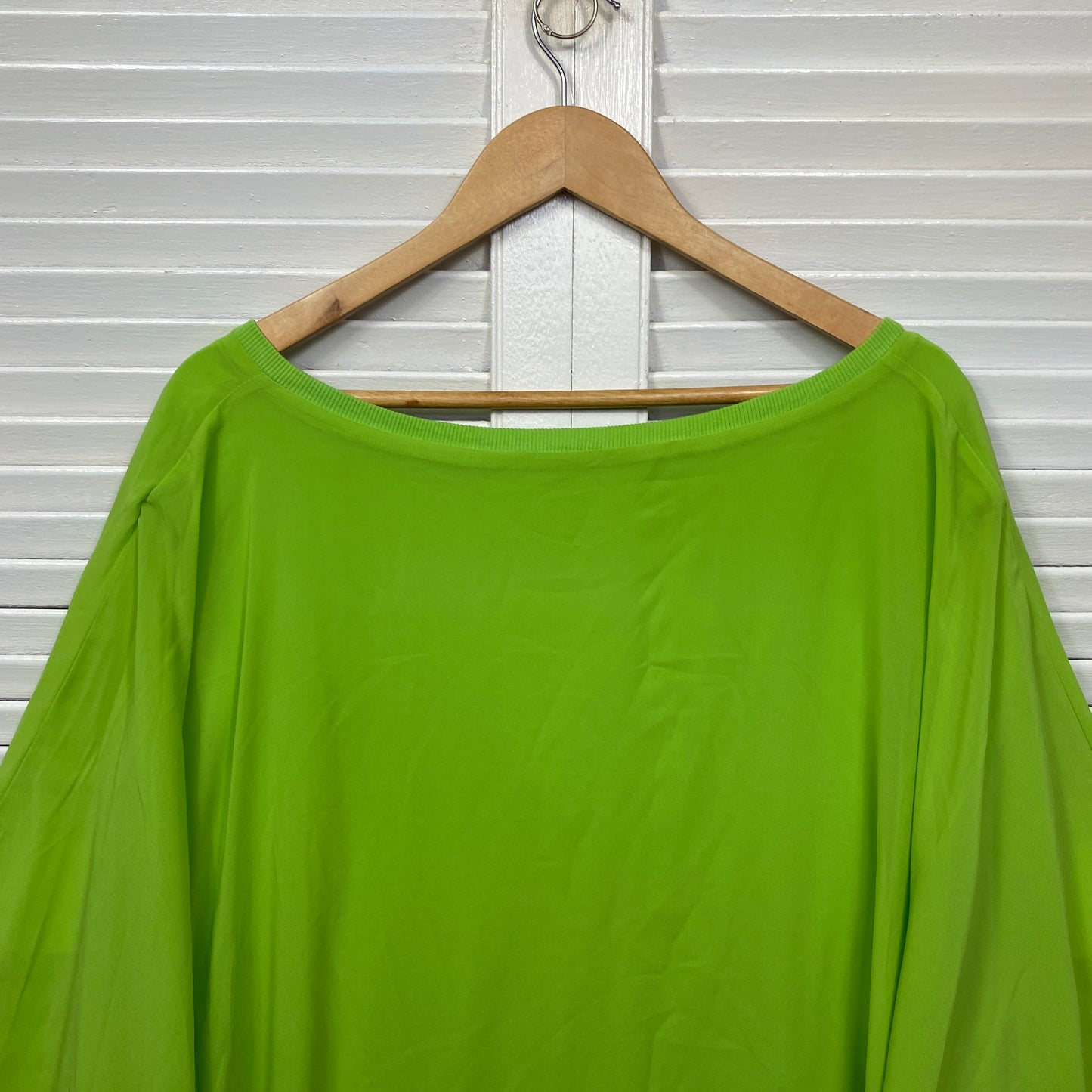 Yours Clothing Tunic Top Size 30 32 Green 3/4 Sleeve