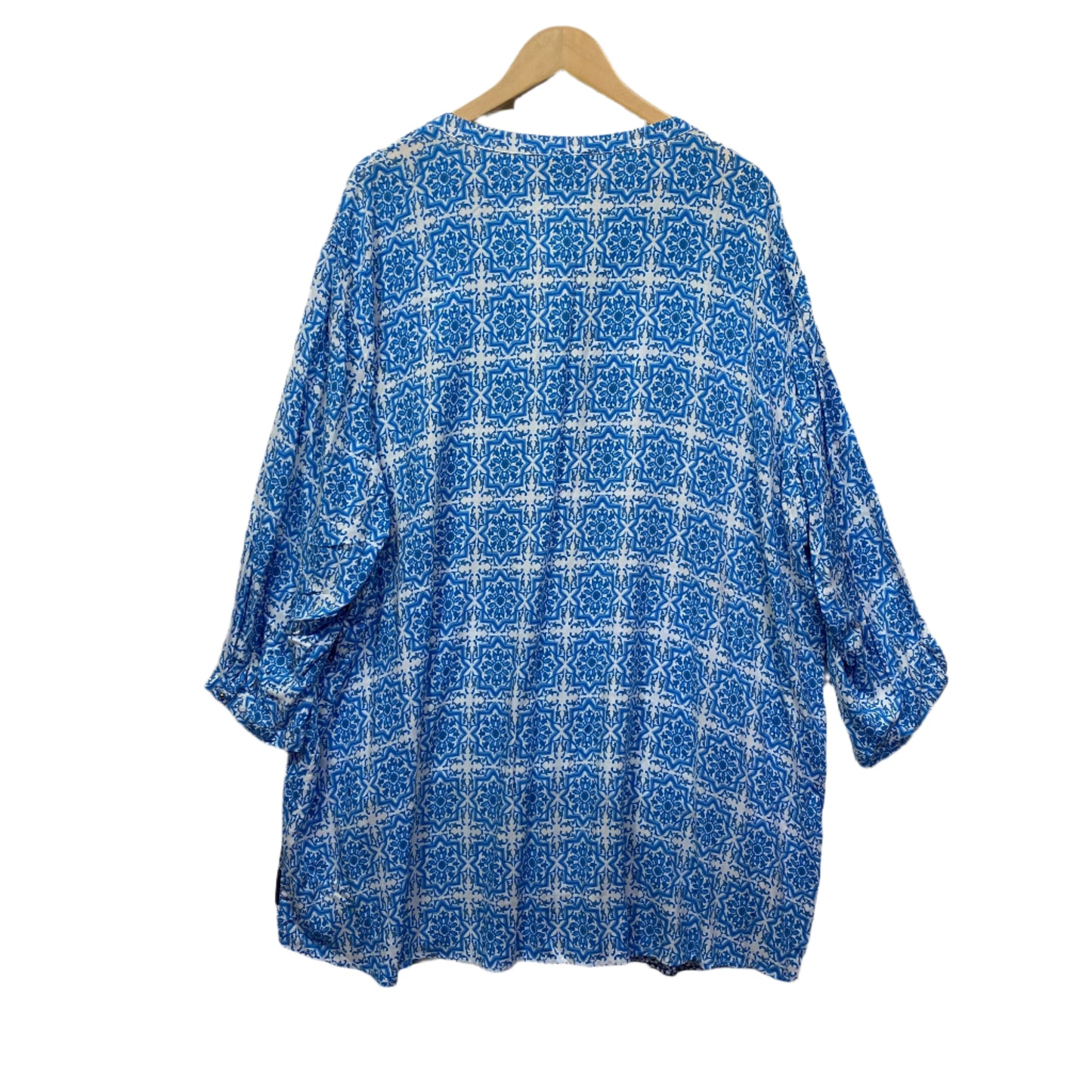 My Size Top Size 22 XL Plus Blue Long Sleeve Tunic New