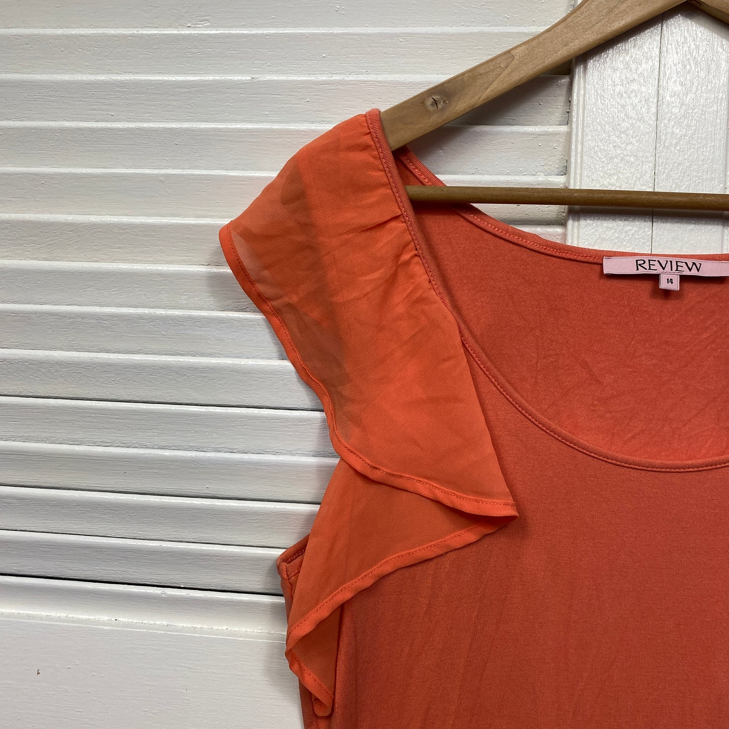 Review Top Size 14 Sleeveless Peach