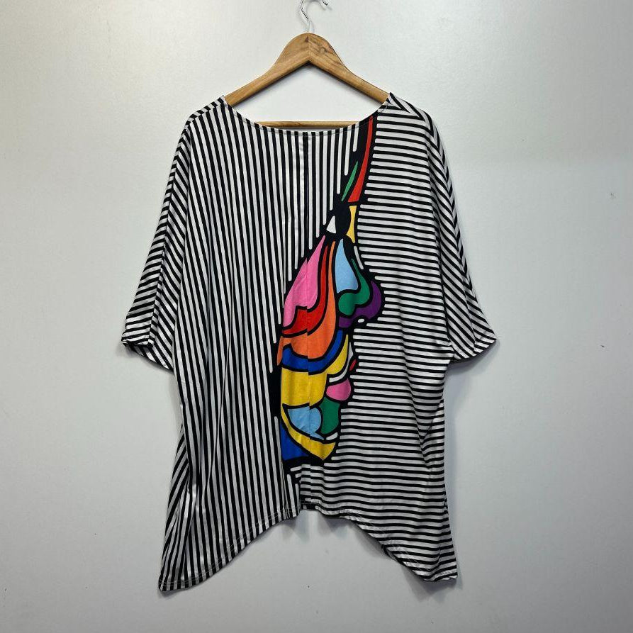 Multicoloured Striped Top - Size 3XL