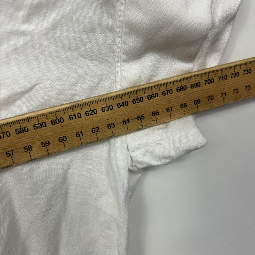Target White Short Sleeve Linen Top - Size 16