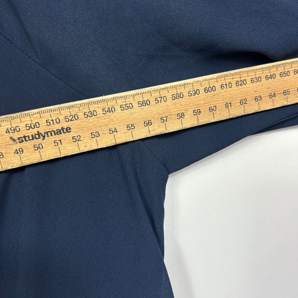 Threadz Australia Navy 3/4 Ruffle Sleeve Peplum Blouse - Size XL