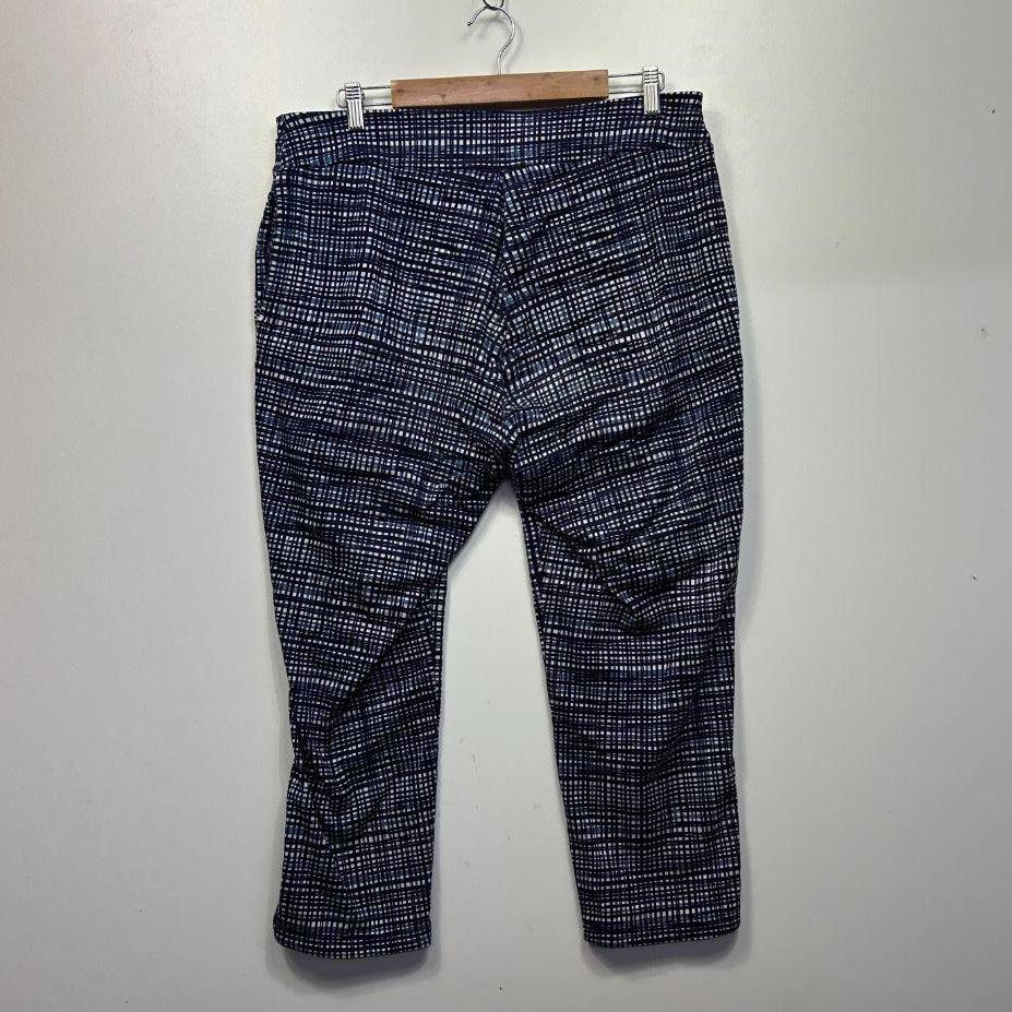 Taking Shape Navy Crosshatch Print Pants - Size 16