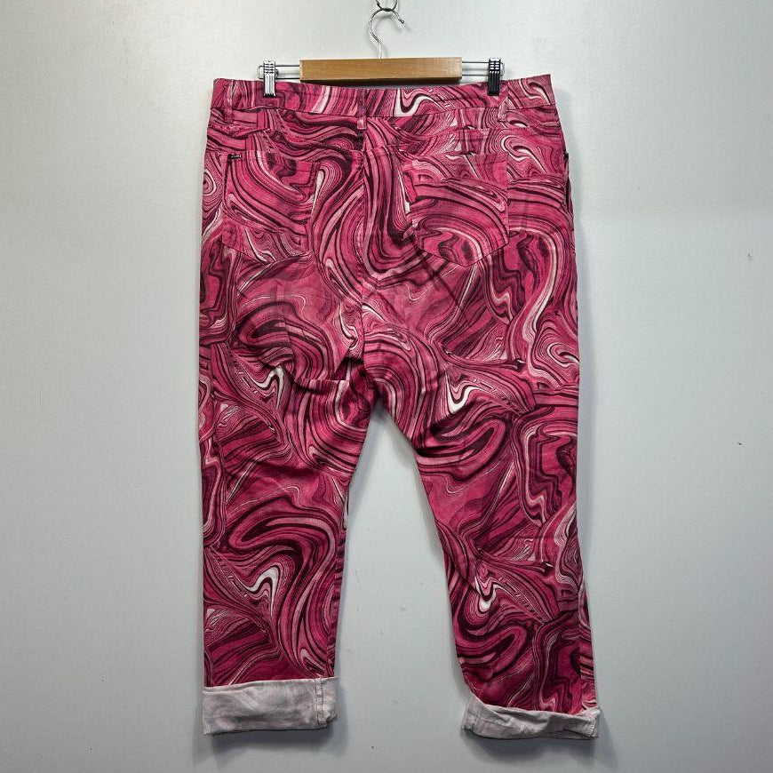 City Chic Pink Harley Mid Rise Straight Jeans - Size 18
