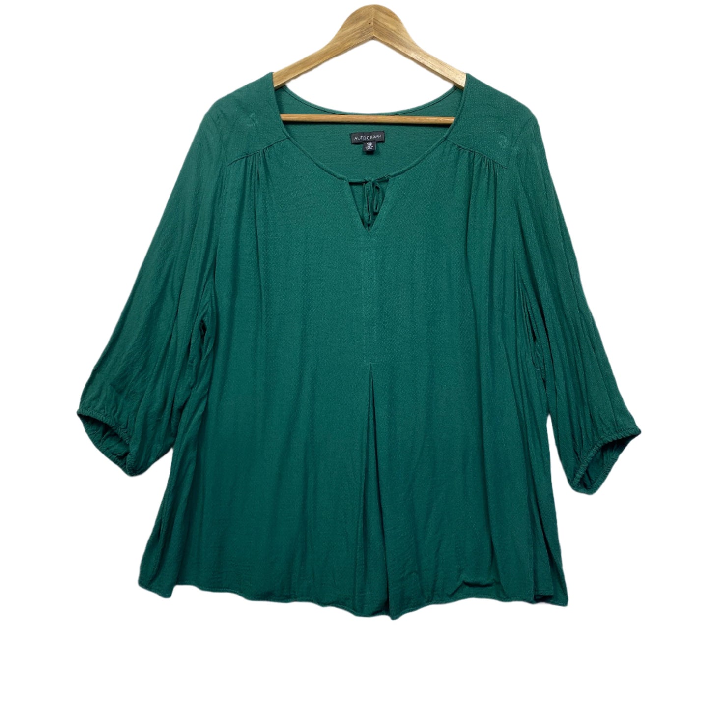 Autograph Top Size 18 Plus Long Sleeve Green Viscose