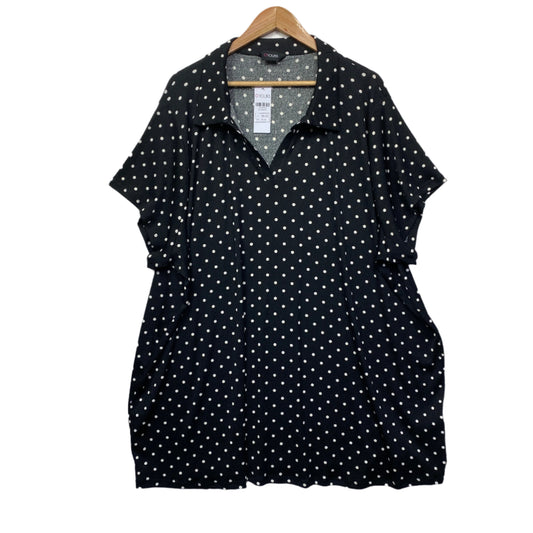 Yours Clothing Top Size 28 30 Plus Black White Polka Dots New