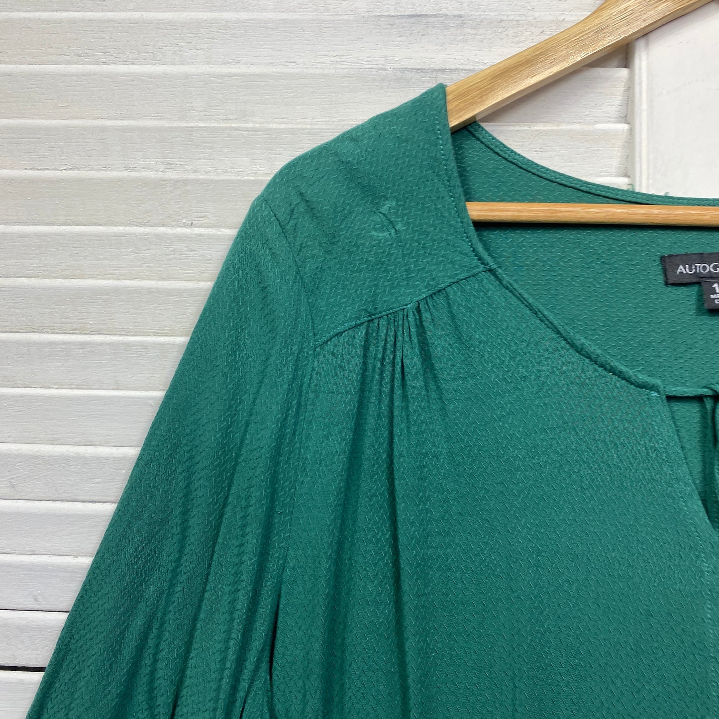 Autograph Top Size 18 Plus Long Sleeve Green Viscose