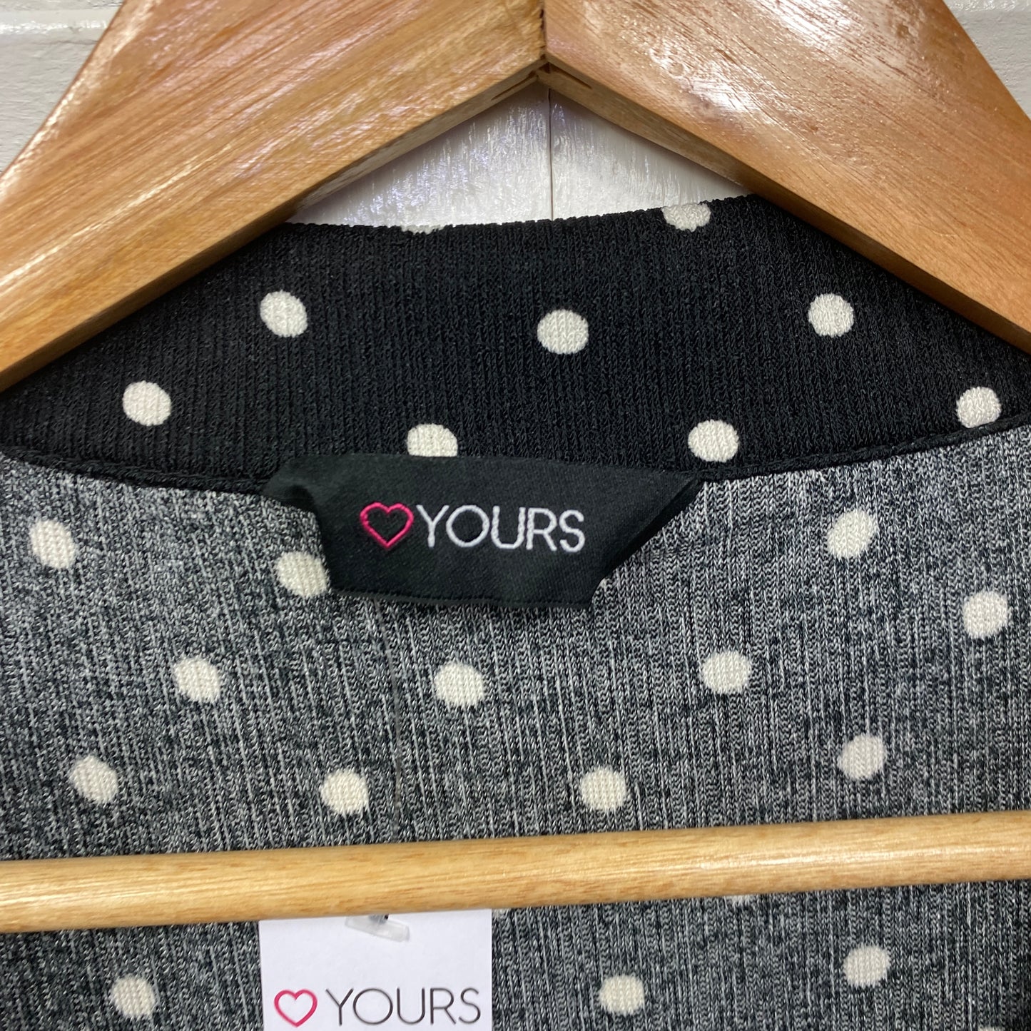 Yours Clothing Top Size 28 30 Plus Black White Polka Dots New