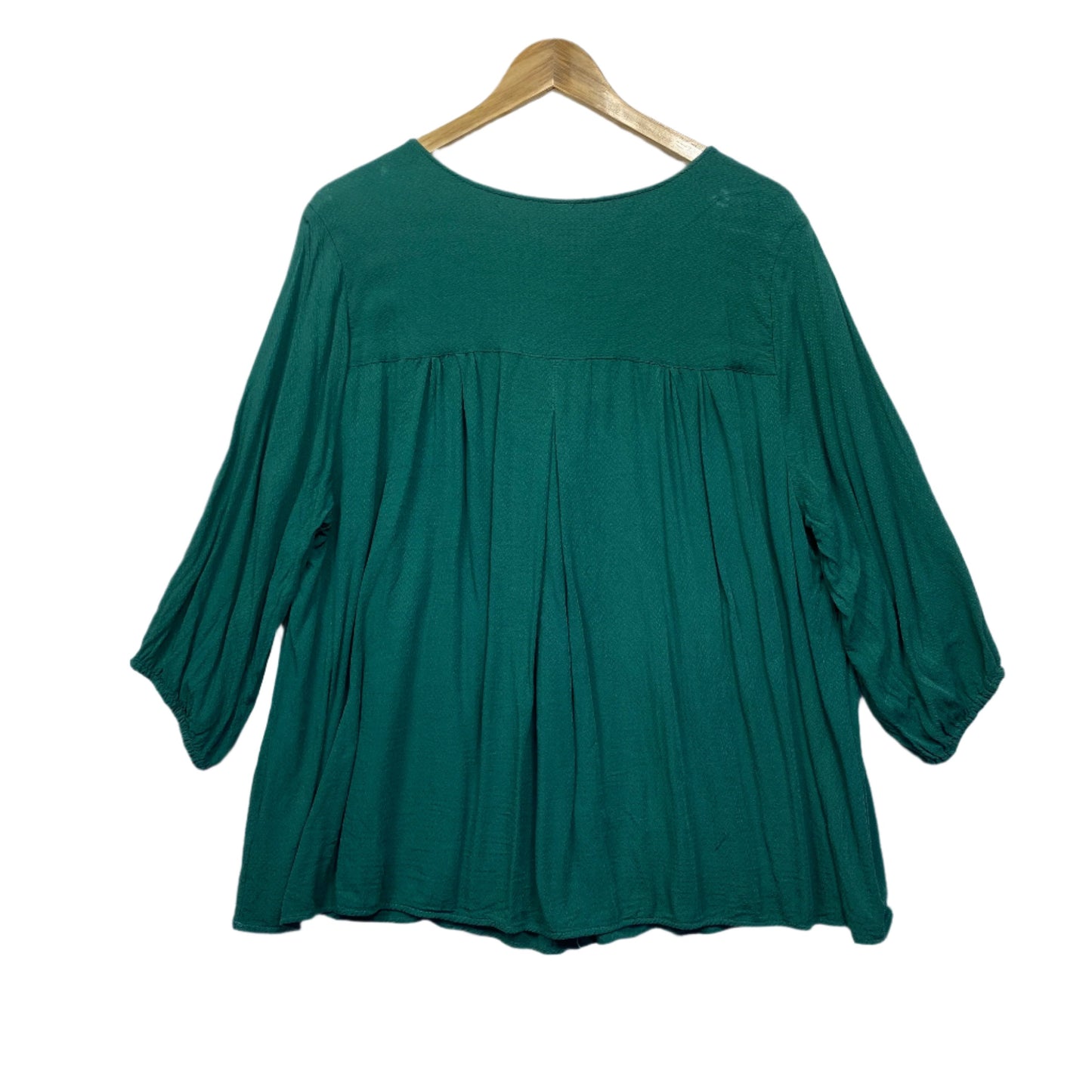 Autograph Top Size 18 Plus Long Sleeve Green Viscose