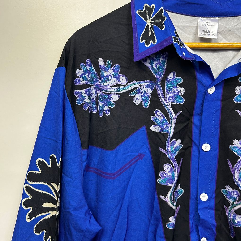 Blue Western Mens Shirt - Size XXXL