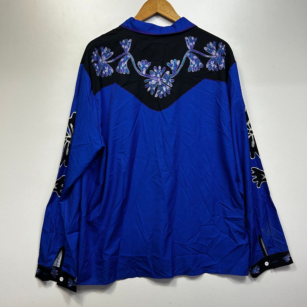 Blue Western Mens Shirt - Size XXXL
