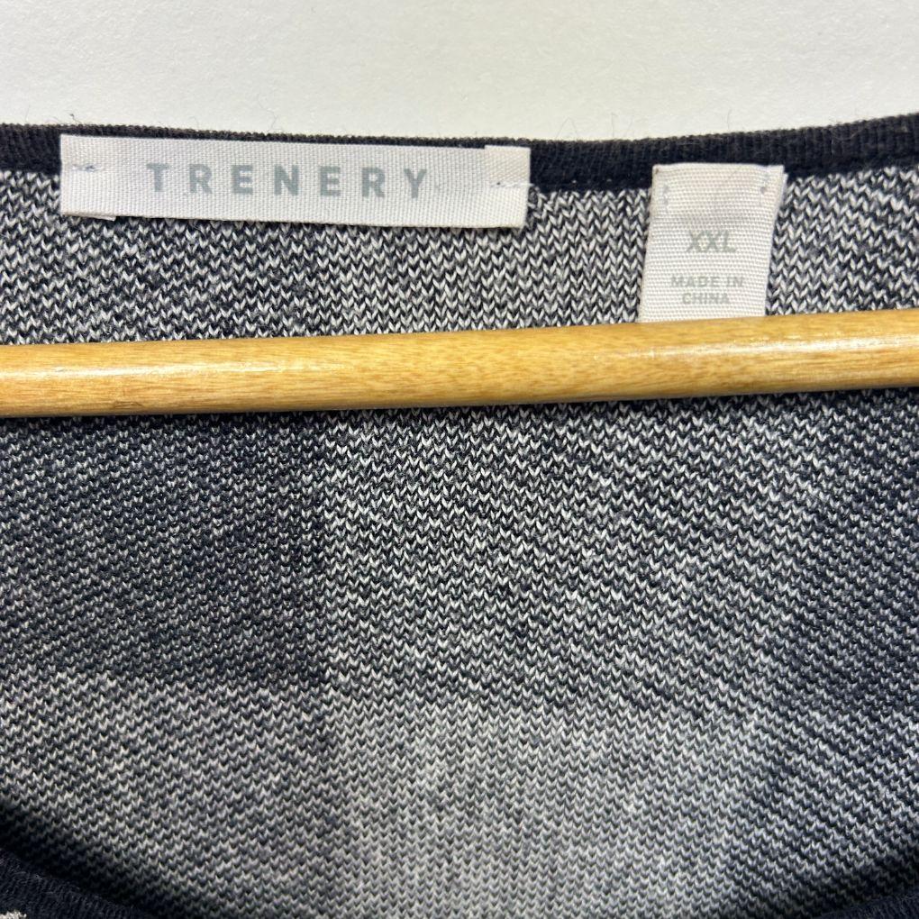 Trenery Black Cotton Cashmere Check Top - Size 2XL