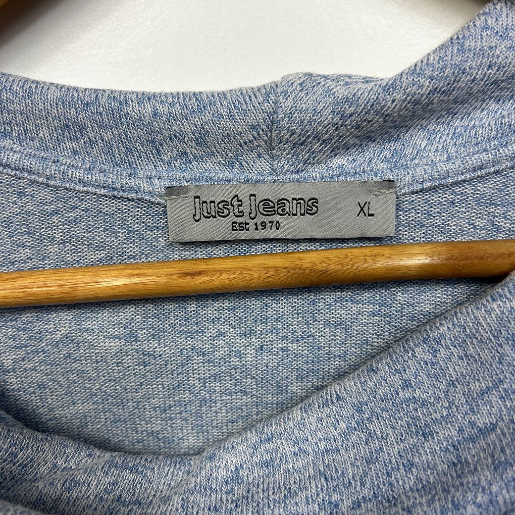 Just Jeans Blue Cowl Neck Top - Size XL