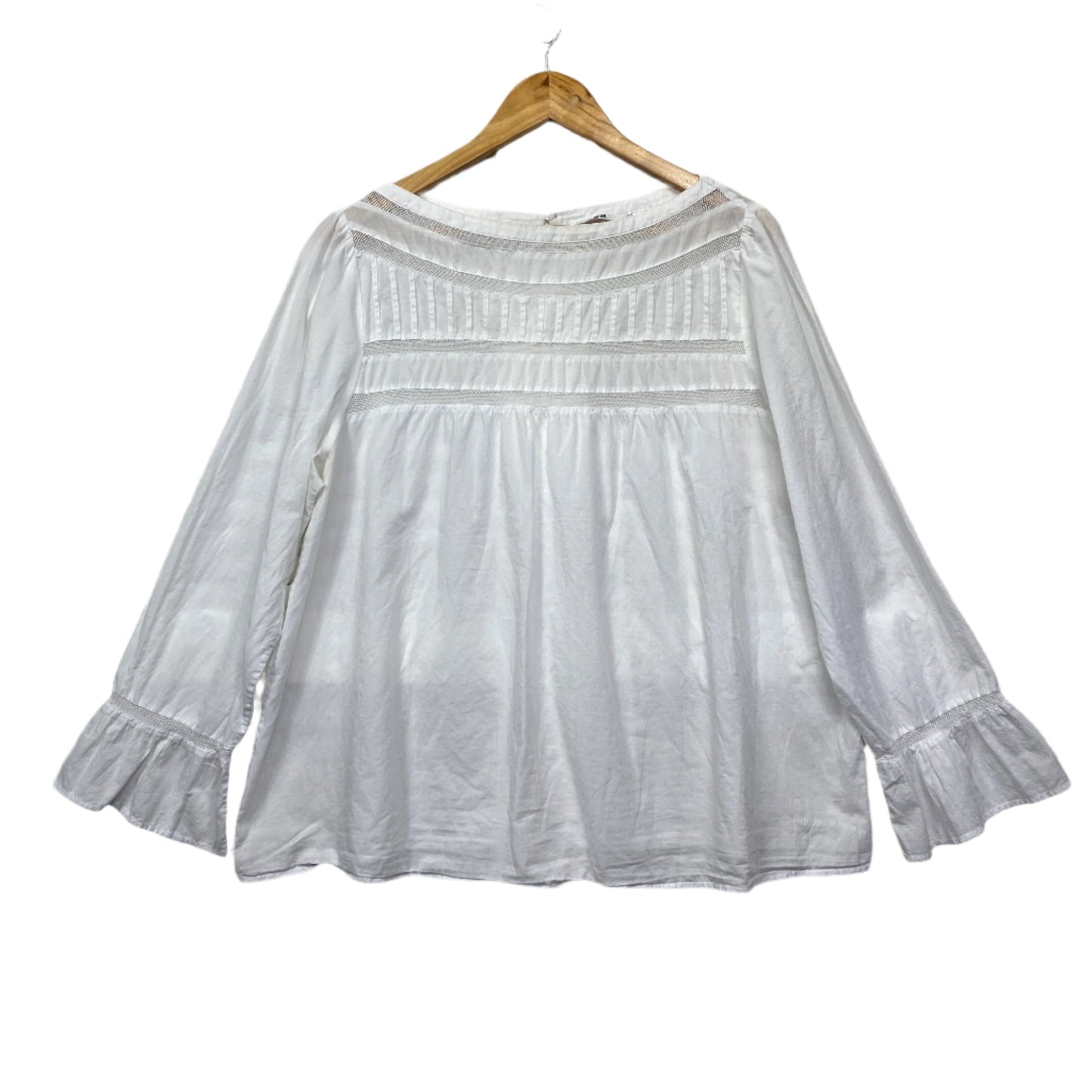 Uniqlo Top Size 2XL White Long Sleeve Crochet