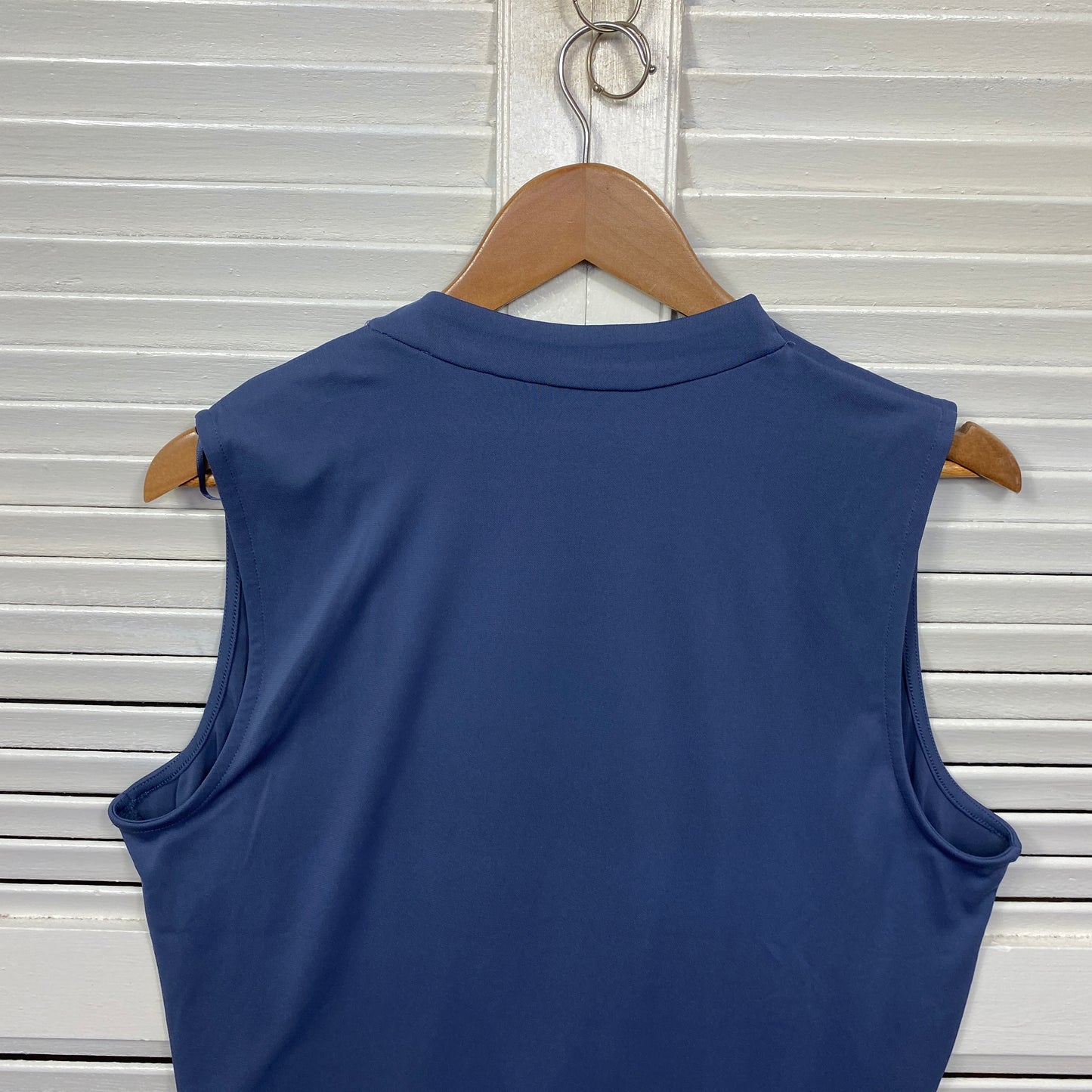 Portmans Top Size 14 Blue Sleeveless Draped V Front