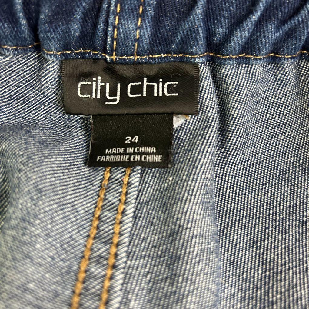 City Chic Blue Denim Shorts - Size 24
